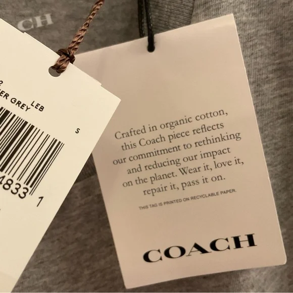 Coach Diary T-Shirt - NWT - Men’s Size Small - Heather Grey - Picture 10 of 12